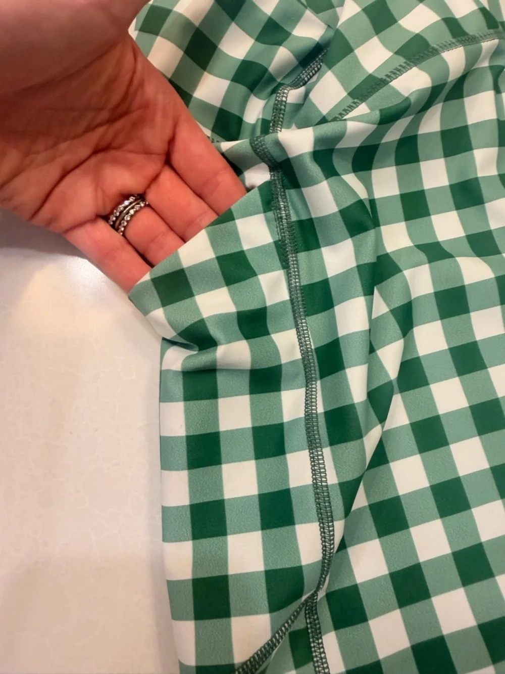 Tuckernuck Green and White Gingham Bike Shorts! Excellent condition! XL! - Picture 3 of 5